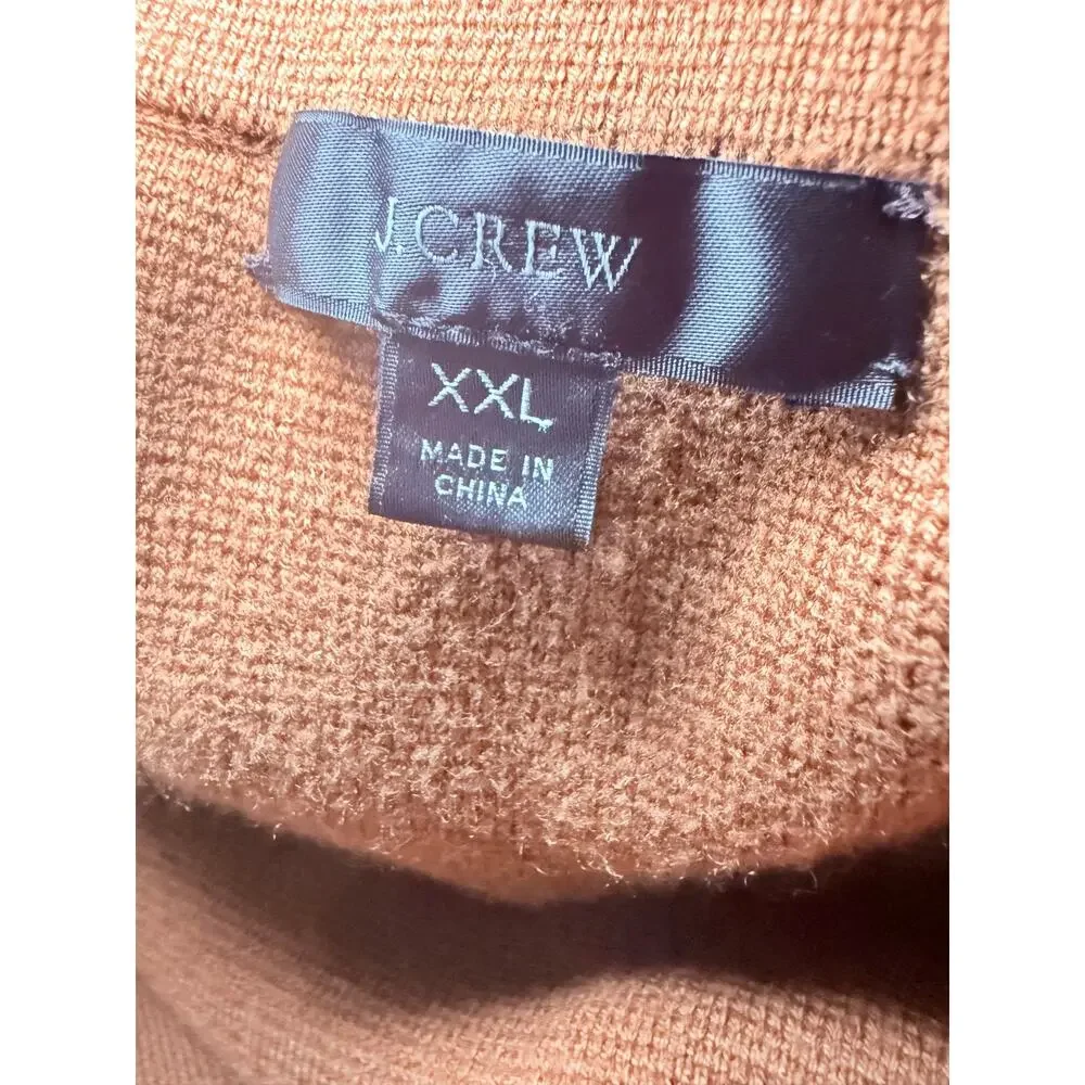 J. Crew Merino Wool Blend Long Cardigan Blazer, Cognac Brown, Plus Size 2XL